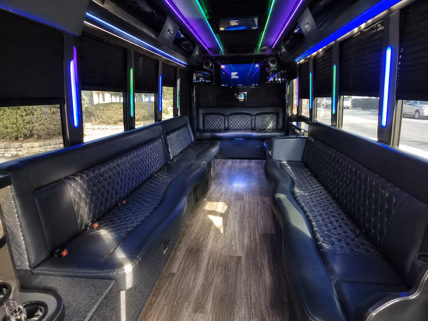 san ramon 15 passenger party bus interior