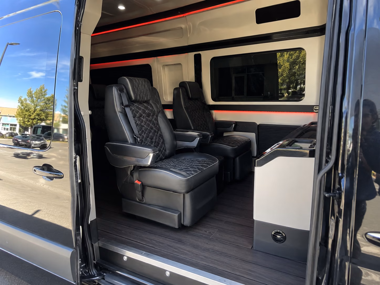 san ramon sprinter van with driver inside
